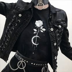unisex, rose moon shirt -goth clothing,grunge shirt,grunge clothing,goth sweatshirt,goth shirt,gothic shirt,gothic hoodi
