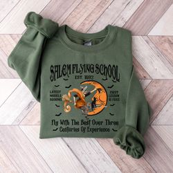 salem flying halloween sweatshirt, halloween hoodie, funny salem witch, salem witches shirt, witchy, halloween costume,