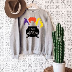 sanderson witch sweatshirt, sanderson sisters sweatshirt, hocus pocus sweat, i smell children, halloween sweatshirt, gif