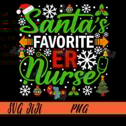santa's favorite er nurse png, christmas xmas png