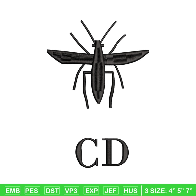 Cd mosquito embroidery design, Logo embroidery, Embroidery file, Embroidery shirt, Emb design, Digital download.jpg
