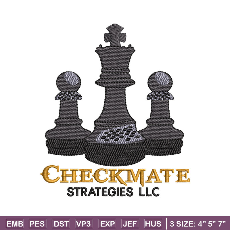 Check mate embroidery design, Chess embroidery, Embroidery file, Embroidery shirt, Emb design, Digital download.jpg