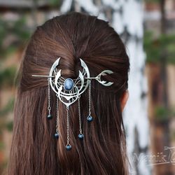 hairpin "lunar" | handmade jewelry | fantasy | kyanite