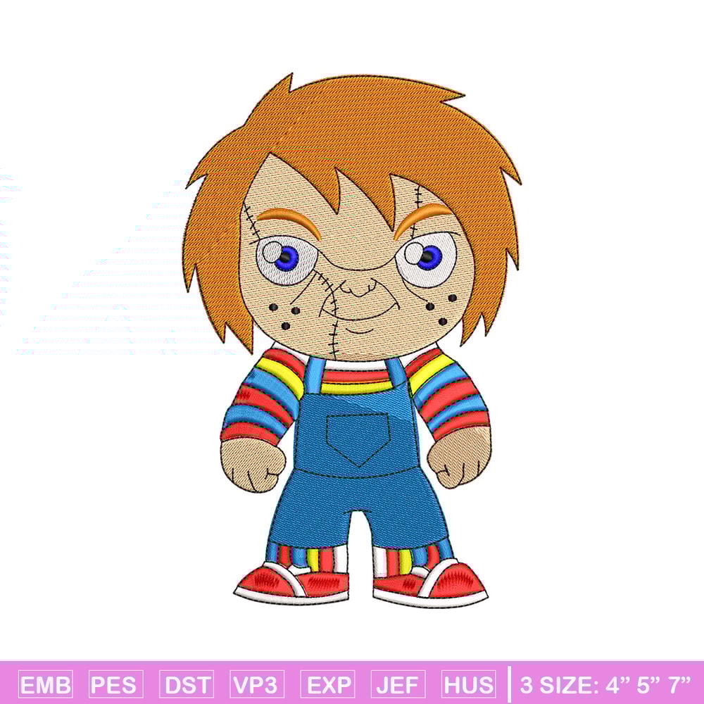 Chucky chibi embroidery design, Horror embroidery, Embroidery file,Embroidery shirt, Emb design, Digital download.jpg