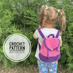 plush backpack pattern, crochet kids backpack