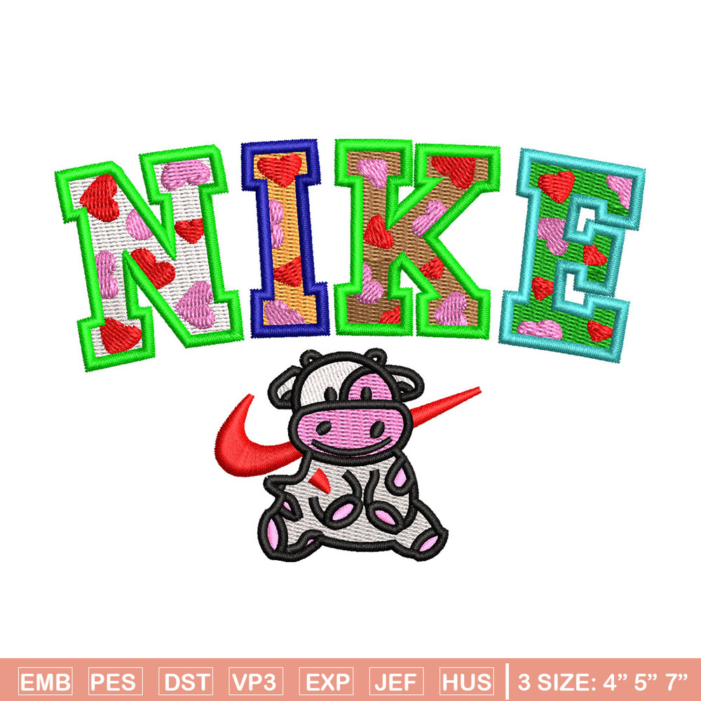 Cow color x nike embroidery design, Cow embroidery, Nike design, Embroidery shirt, Embroidery file, Digital download.jpg