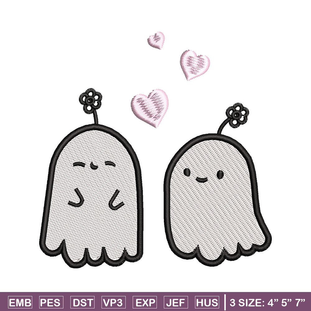 Cute ghost embroidery design, Ghost embroidery, Embroidery file, Embroidery shirt, Emb design, Digital download.jpg