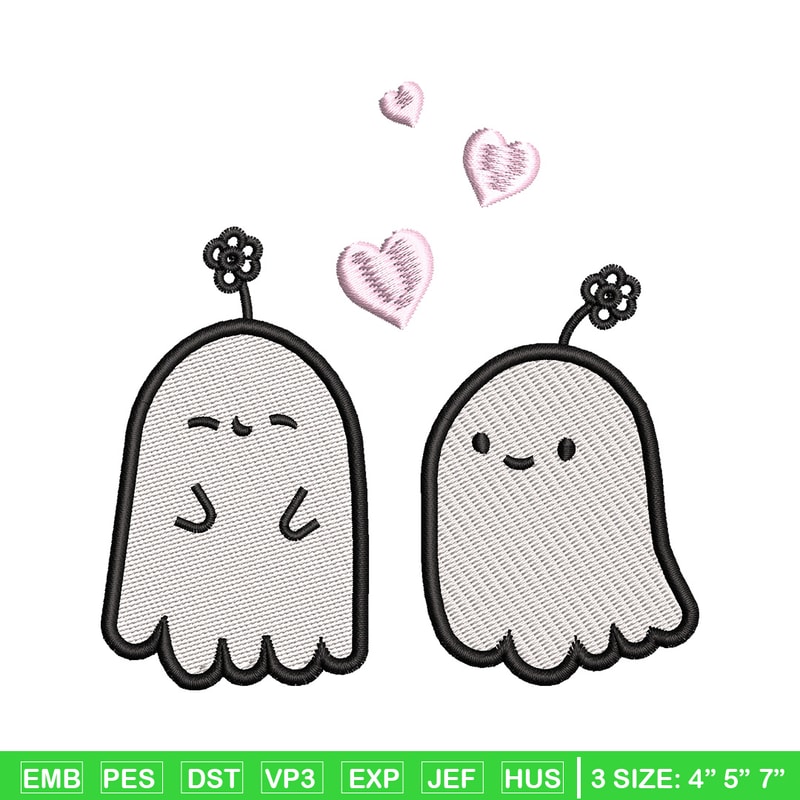 Cute ghost embroidery design, Ghost embroidery, Embroidery file, Embroidery shirt, Emb design, Digital download.jpg