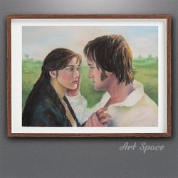 original watercolor painting **pride and prejudice**, original gift original interior decoration decoration for office,