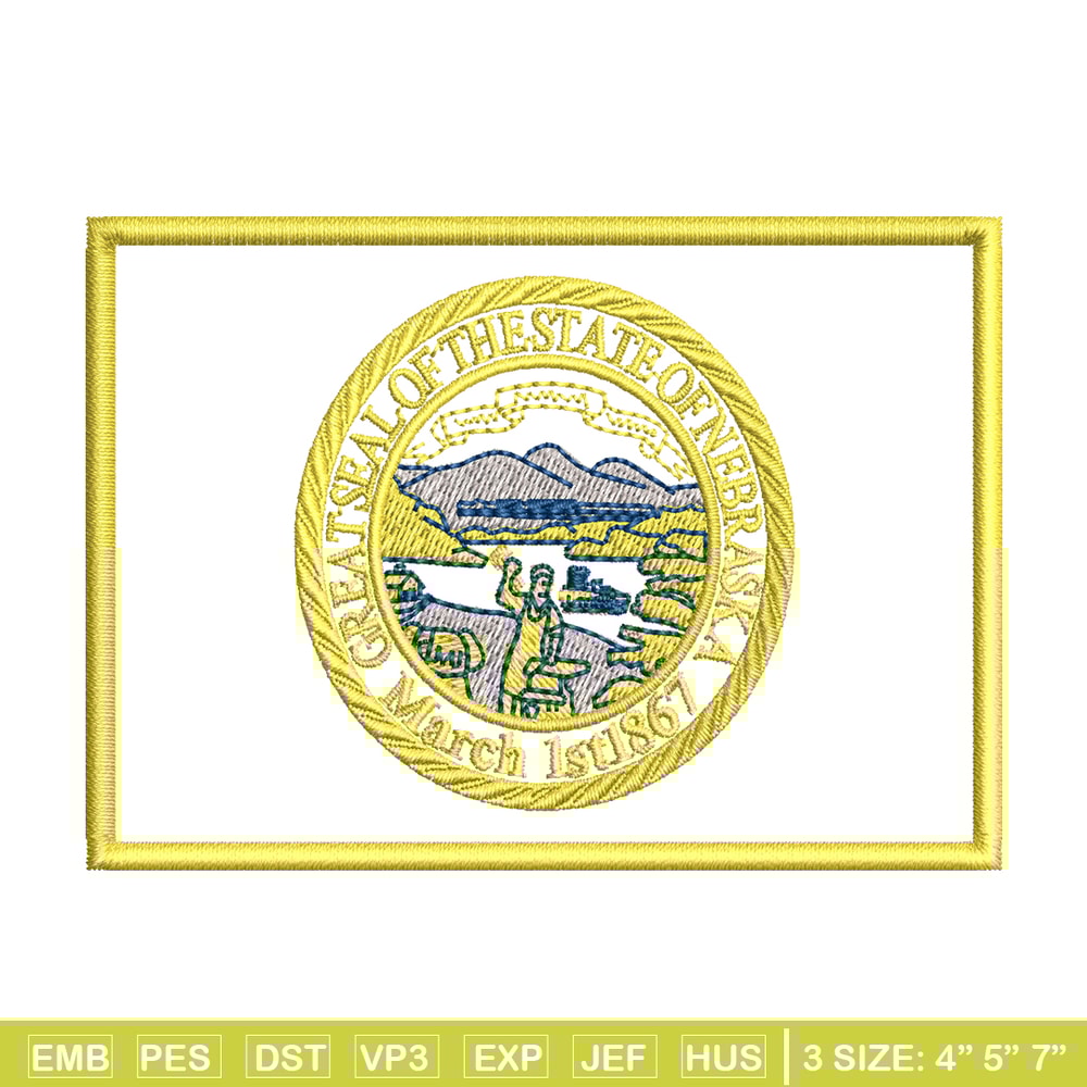 Seal Great Seal of the State of Nebraska Badge Logo embroidery design, logo embroidery, logo design, Instant download..jpg