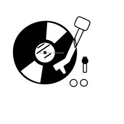 record player cutting cut files, record player cutting svg, record player silhouette cut file, record player dxf