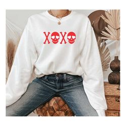 skeleton valentine sweatshirt, valentine sweat, gift for valentine, love sweater, gift for women, valentine skull sweats