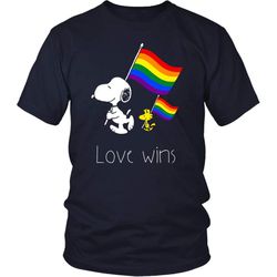 lgbt snoopy and woodstock love wins shirt support lgbt