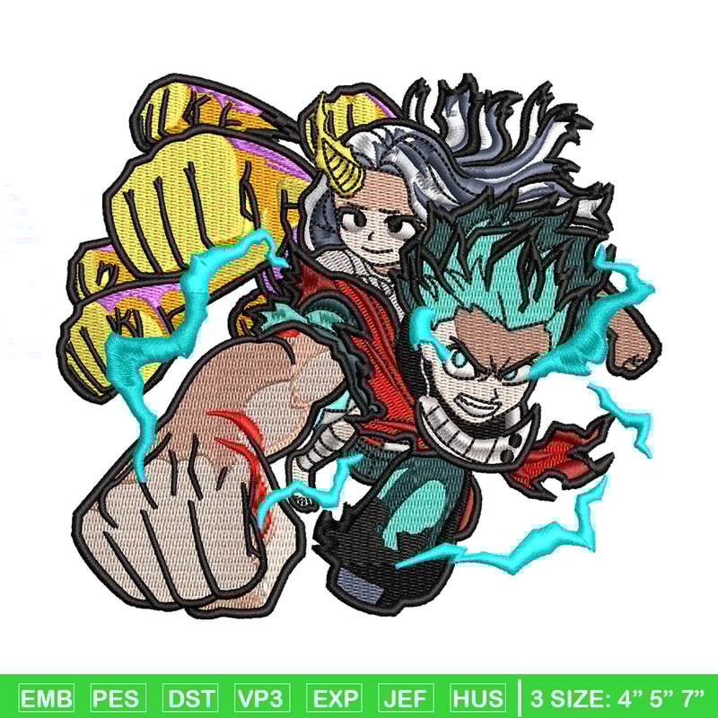 Deku punch embroidery design, Mha embroidery, Anime design, Embroidery shirt, Embroidery file, Digital download.jpg