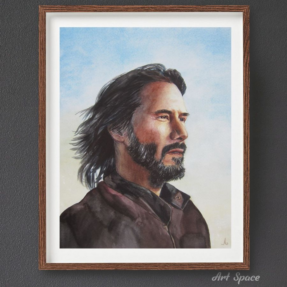 Keanu Reeves - film actor - famous personality - man - portrait - face - watercolor painting -2.jpg