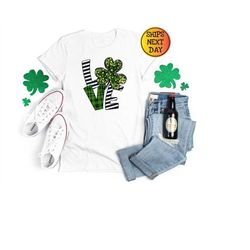 love patricks day leaf clover shirt, st. patricks day shirt, shamrock lucky, four leaf clover, shamrock shirt, patrick's