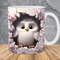 3D Baby Owl Hole In A Wall Flowers Mug Wrap 11oz & 15oz Mug Template, Mug Sublimation Design Mug Wrap Template PNG Instant Digital Download - 1.jpg
