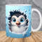 3D Baby Penguin Hole In Blue Wall Mug Wrap 11oz & 15oz Mug Template, Mug Sublimation Design Mug Wrap Template PNG Instant Digital Download - 1.jpg