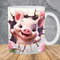 3D Baby Pig Hole In A Wall Mug Wrap 11oz & 15oz Mug Template, Flower Mug Sublimation Design Mug Wrap Template PNG Instant Digital Download - 1.jpg