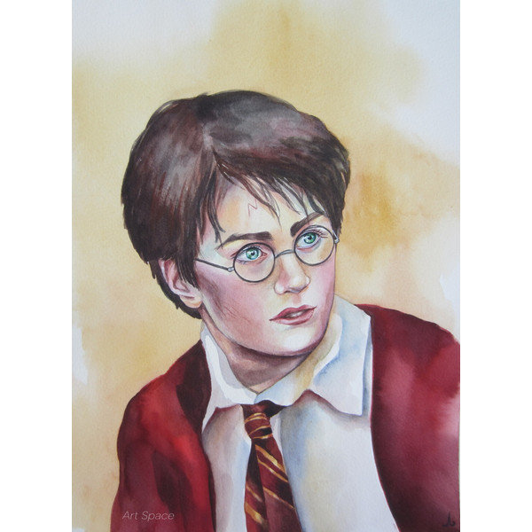 Harry Potter - film actor - bright picture - famous personality - man - portrait - boy - teenager - face - watercolor painting -1.JPG
