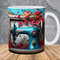 3D Blue Sewing Machine Flowers Mug Wrap 11oz & 15oz Mug Template, 3D Mug Sublimation Design Mug Wrap Template PNG Instant Digital Download - 1.jpg