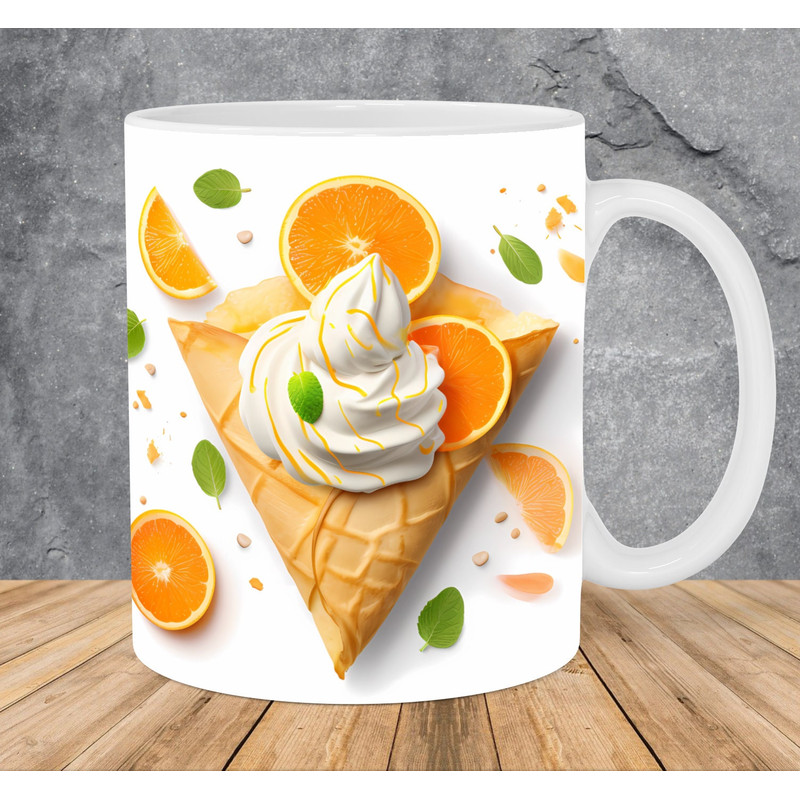 3D Crepes Suzette Oranges Mug Wrap 11oz & 15oz Mug Template, Dessert Mug Sublimation Design Mug Wrap Template PNG Instant Digital Download - 1.jpg