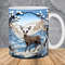 3D Deer Winter Mountains Mug Wrap 11oz & 15oz Mug Template, 3D Deer Mug Sublimation Design Mug Wrap Template PNG Instant Digital Download - 1.jpg