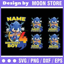 Personalized Sonic Birthday Png, Custom Sonic Hedgehog Birthday Png, Birthday Boy Girl Png, Custom Family Birthday, Digi