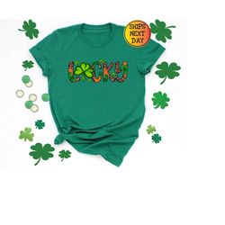 retro lucky shirt, st patrick's day shirt, st patricks tee, st. patricks lucky shirt, leopard print lucky shirt, shamroc