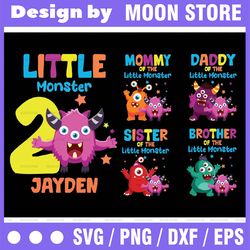 Personalized Name Family Matching Monster Birthday Crew Png, Personalized Little Monster Birthday Png, Digital Download