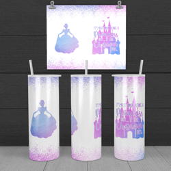 cinderella not easy being a princess tumbler png - straight design 20oz/30oz skinny tumbler png - instant download