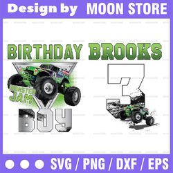 Personalized Name Age Monster Truck Birthday Png, Birthday Boy Monster Truck Png, This Is How I Roll Birthday Truck Png,