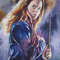 Hermione, Hogwarts School, - film actor - famous personality - woman - girl - teenager - portrait - face - watercolor painting -1.JPG