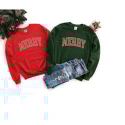 merry christmas couple sweatshirt, christmas shirts, merry christmas crewneck, cute winter clothing, gift for couples, b