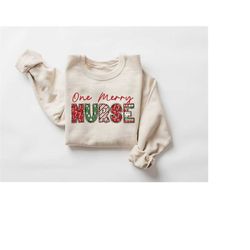 merry nurse christmas sweatshirt, ugly christmas sweater, vintage christmas, one merry christmas gift for nurse, nurse x