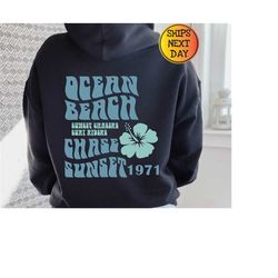 ocean beach hoodie, siesta beach shirt, positive coconut girl, trendy aesthetic hoodie, ca surf hoody,  word back hoodie