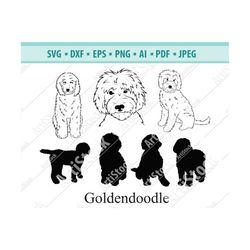 Goldendoodle SVG - Dog Silhouettes - Dogs SVG - Digital Cutting File - Vector Cut - Cricut Cut - Instant Download - Svg,
