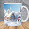 3D Winter House Snowman Mug Wrap 11oz & 15oz Mug Template, 3D Winter Mug Sublimation Design Mug Wrap Template PNG Instant Digital Download - 1.jpg
