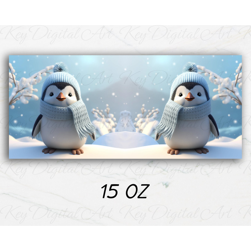 3D Winter Penguin Snow Mug Wrap 11oz & 15oz Mug Template, 3D Winter Mug Sublimation Design Mug Wrap Template PNG Instant Digital Download - 3.jpg