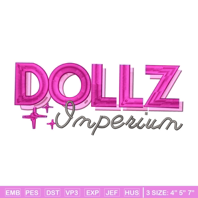 Dollz logo embroidery design, Logo embroidery, Embroidery file, Embroidery shirt, Emb design, Digital download.jpg