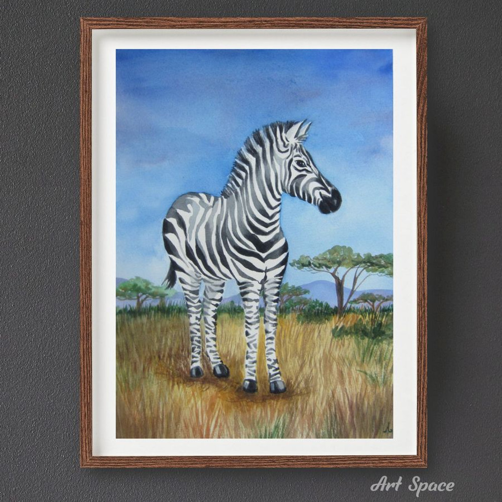 africa - wildlife - zebra - striped animal - striped - animal - watercolor painting -2.jpg