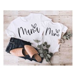 mama and mini shirts, mothers day gifts, mama mini matching tshirts, mommy and me outfit, mother matching tees