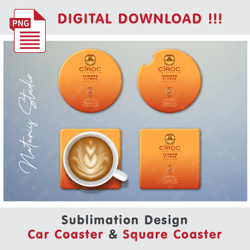 Inspired Ciroc Coaster Template - Sublimation Waterslade Pattern - Car Coaster Design - Digital Download