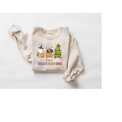 hallothankmas sweatshirt, funny halloween thankgiving christmas sweater, happy hallothankmas shirt, holiday crewneck, fa