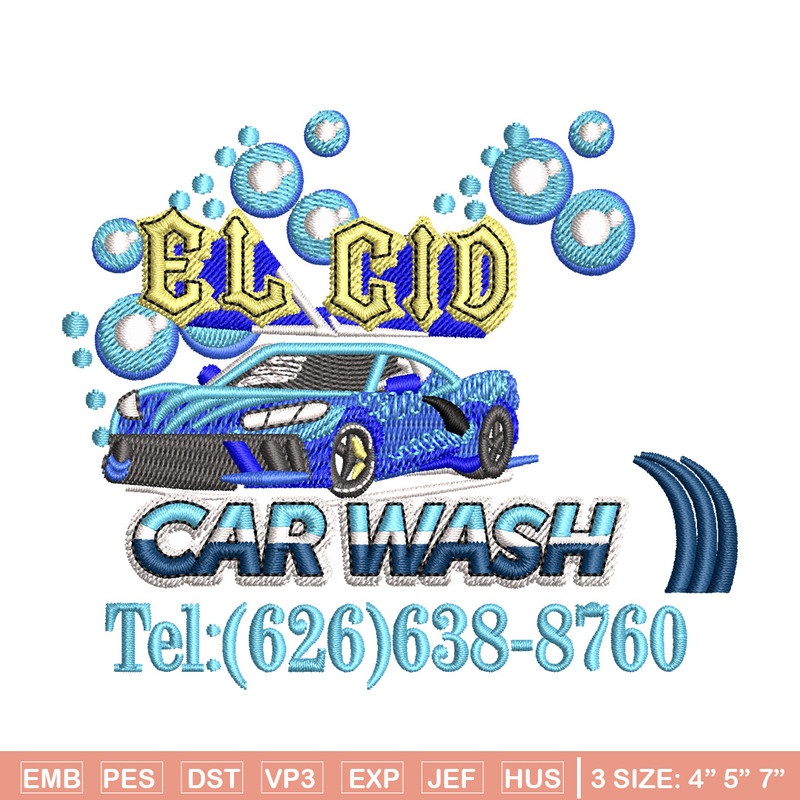 El cid car wash embroidery design, Logo embroidery, Embroidery file,Embroidery shirt, Emb design, Digital download.jpg