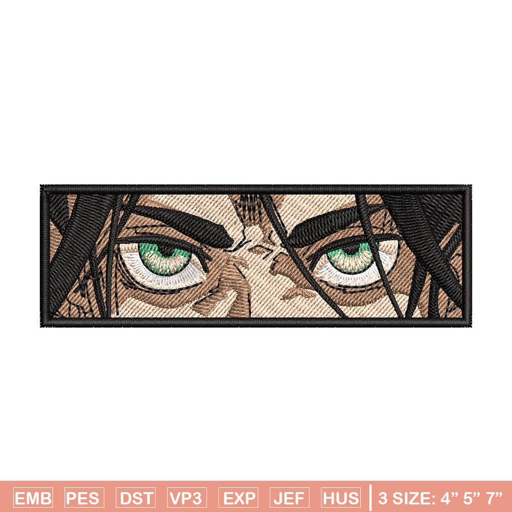Eren eyes embroidery design, Aot embroidery, Anime design, Embroidery shirt, Embroidery file, Digital download.jpg