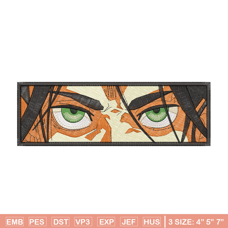 Eren eyes embroidery design, Aot embroidery, Embroidery file, Anime design, Embroidery shirt, Digital download.jpg