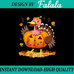 music notes turkey costume pumpkin png, thanksgiving png, funny thanksgiving png, fall png, happy fall y'all png sublima