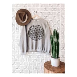 flower of life sweatshirt, seed of life sweatshirt, floral sweatshirt, mystic sweatshirt, magic sweatshirt, spiritual s