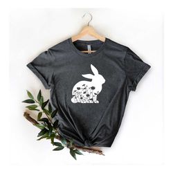easter bunny shirt, easter floral rabbit shirt, rabbit mandala shirt, easter shirt, bunny shirt, cute easter shirt, flor